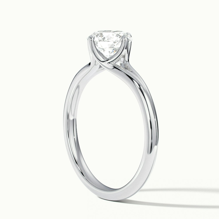 Joy 2 Carat Round Cut Solitaire Moissanite Engagement Ring in 18k White Gold