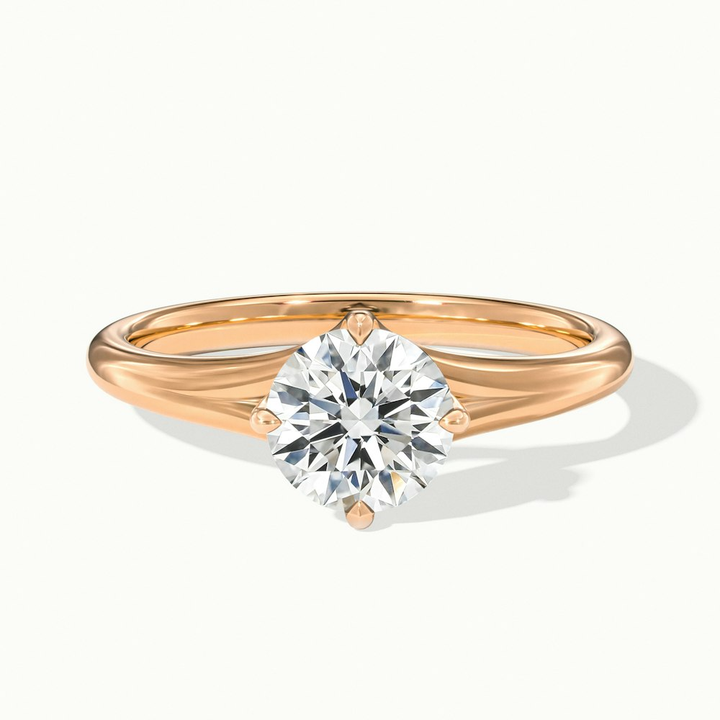 Joy 1.5 Carat Round Cut Solitaire Moissanite Engagement Ring in 18k Rose Gold