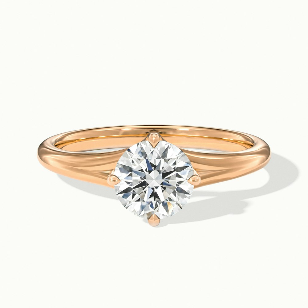 Nelli 5 Carat Round Cut Solitaire Lab Grown Diamond Ring in 10k Rose Gold