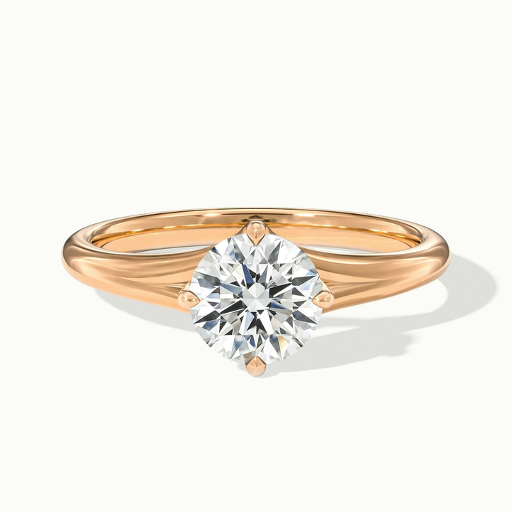 Nelli 1.5 Carat Round Cut Solitaire Lab Grown Diamond Ring in 10k Rose Gold
