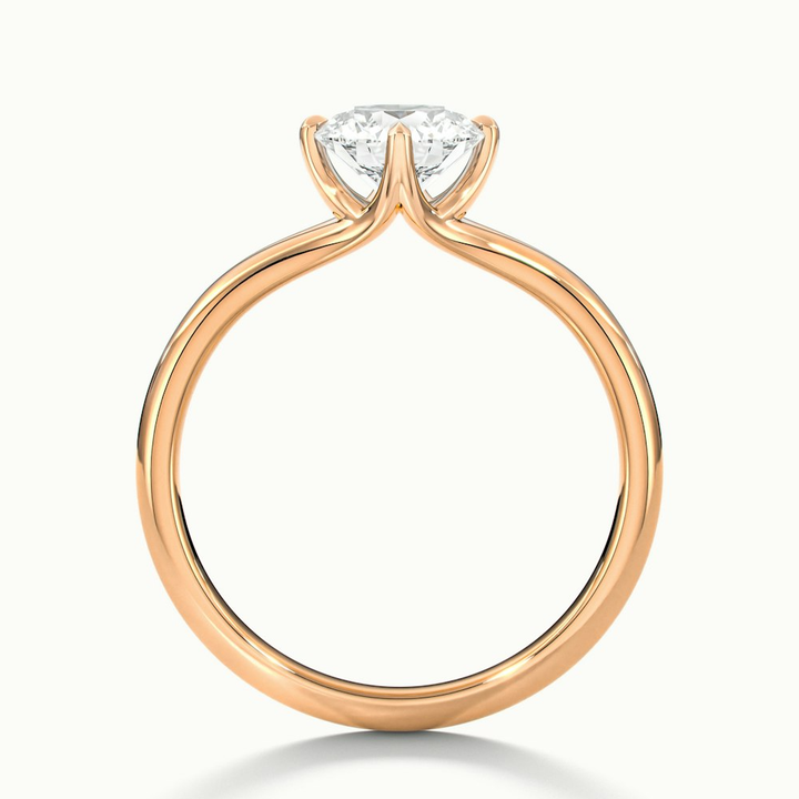 Nelli 3 Carat Round Cut Solitaire Lab Grown Diamond Ring in 18k Rose Gold