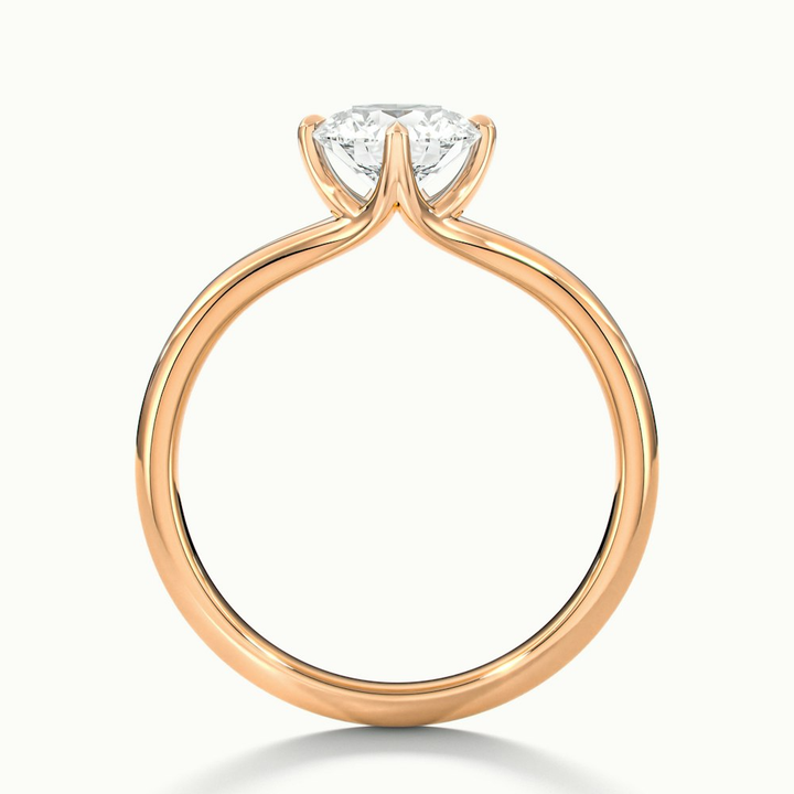 Joy 1 Carat Round Cut Solitaire Moissanite Engagement Ring in 10k Rose Gold