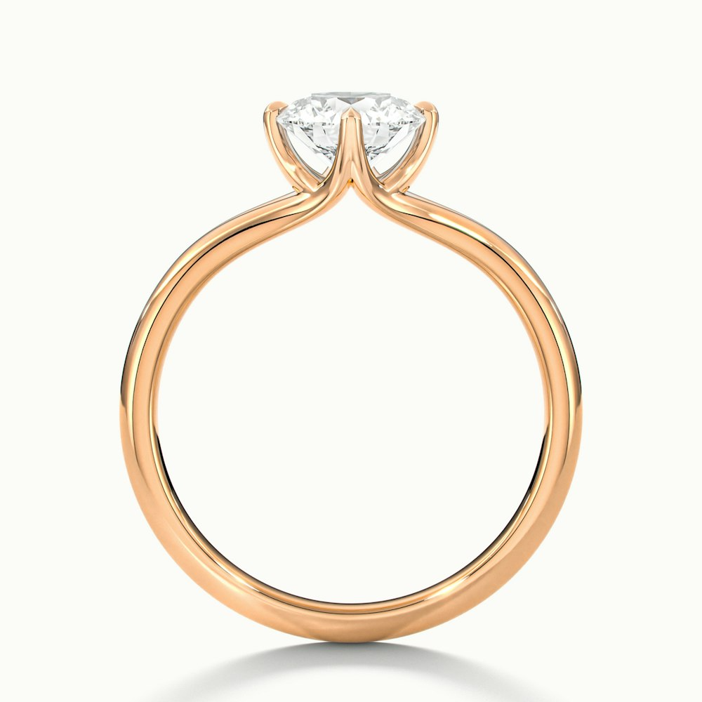 Nelli 1 Carat Round Cut Solitaire Lab Grown Diamond Ring in 10k Rose Gold