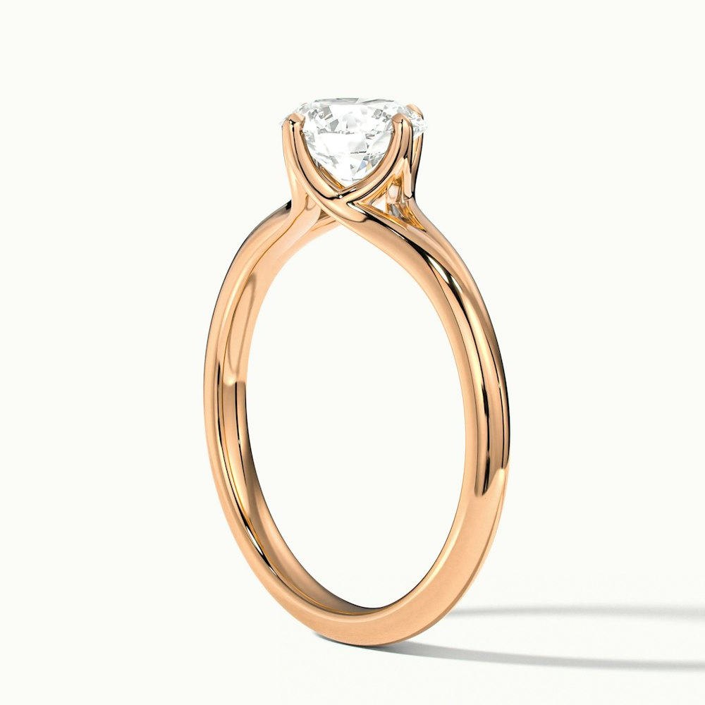 Nelli 2.5 Carat Round Cut Solitaire Lab Grown Diamond Ring in 18k Rose Gold