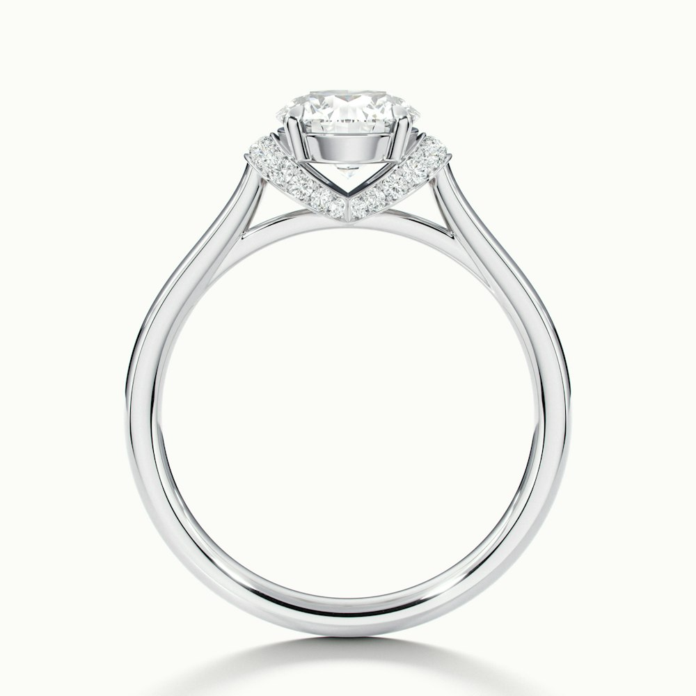 Lux 2.5 Carat Round Solitaire Garland Pave Lab Grown Engagement Ring in 14k White Gold