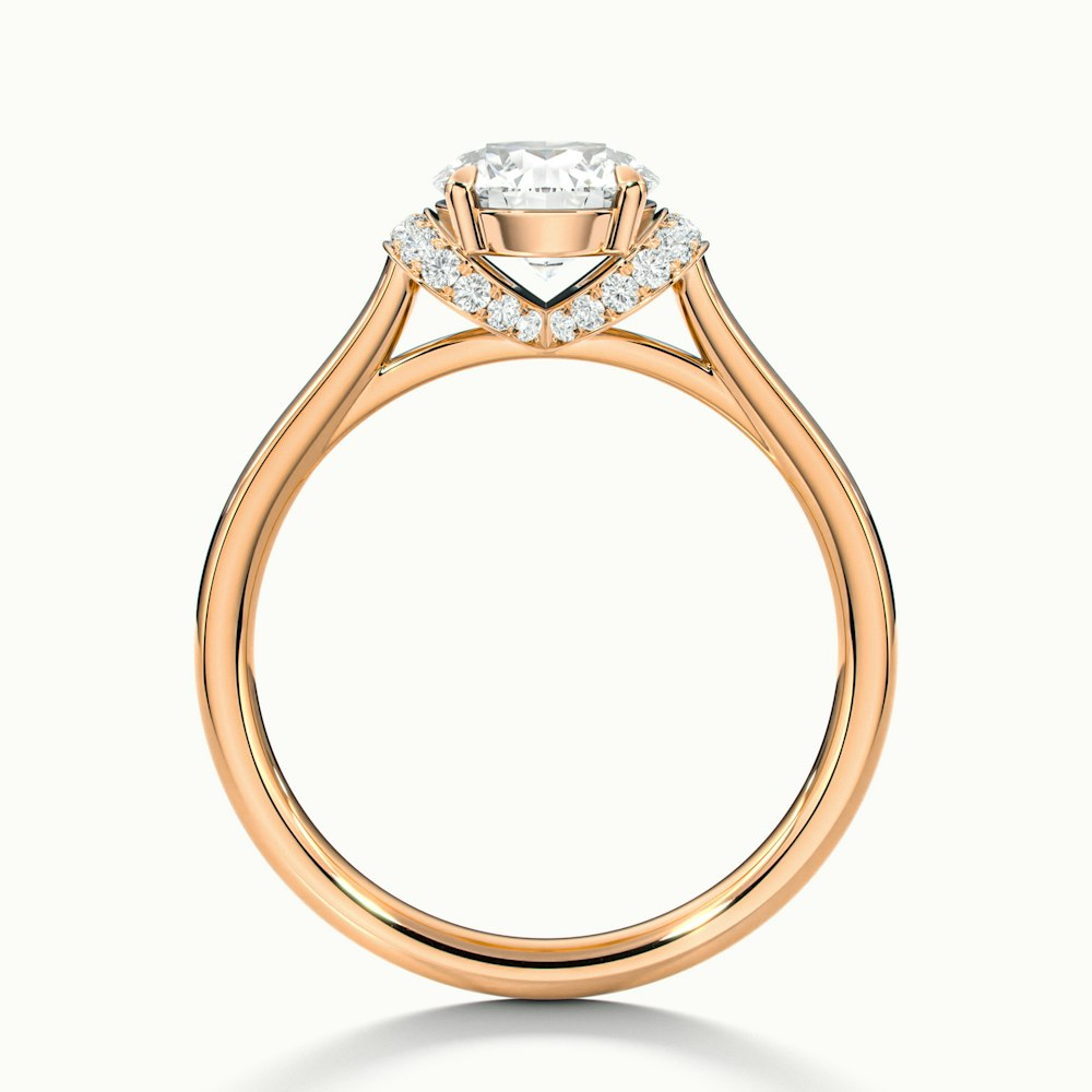 Frey 3.5 Carat Round Solitaire Garland Pave Moissanite Diamond Ring in 10k Rose Gold