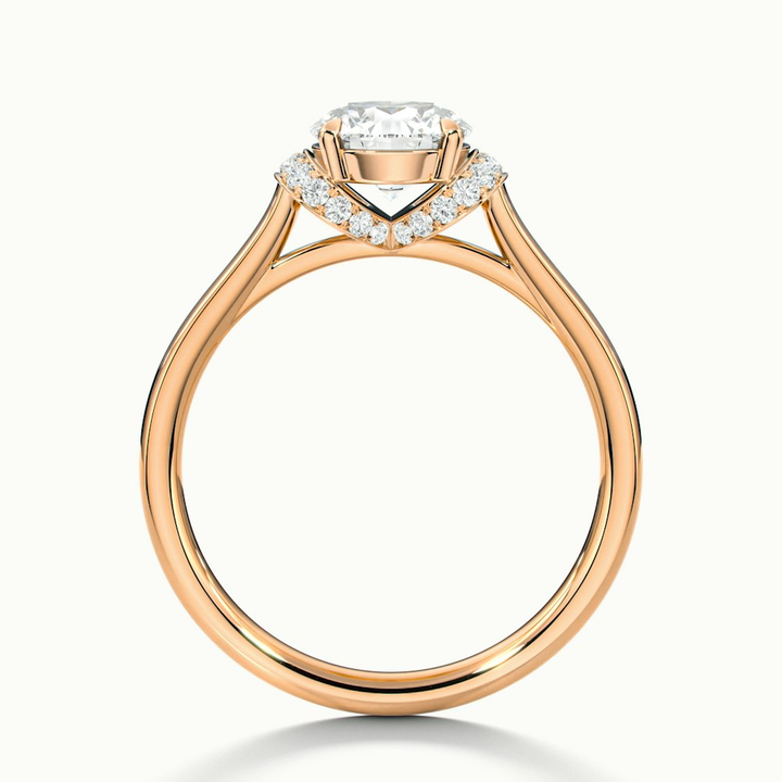 Lux 1.5 Carat Round Solitaire Garland Pave Lab Grown Engagement Ring in 10k Rose Gold