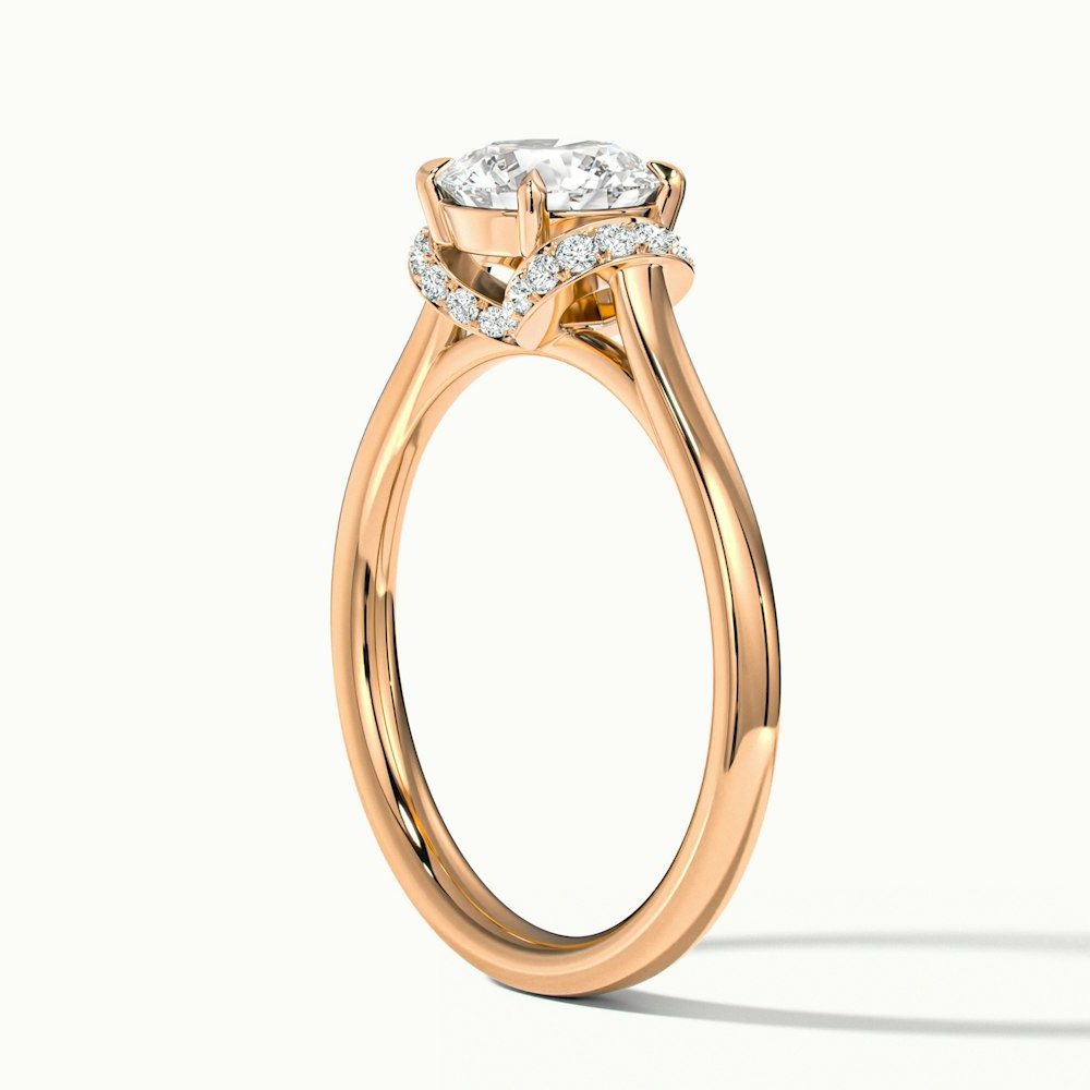 Frey 2.5 Carat Round Solitaire Garland Pave Moissanite Diamond Ring in 10k Rose Gold