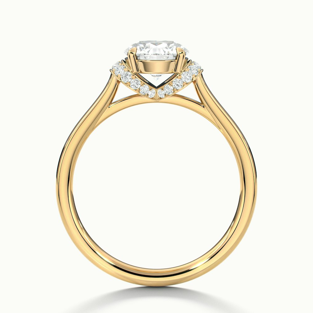 Jena 7 Carat Round Solitaire Garland Pave Moissanite Diamond Ring in 18k Yellow Gold