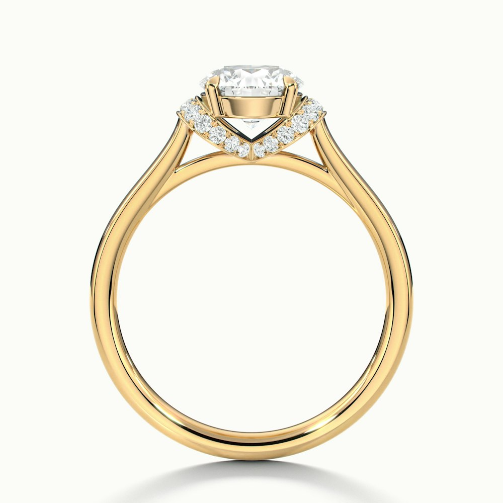 Frey 2 Carat Round Solitaire Garland Pave Moissanite Diamond Ring in 10k Yellow Gold