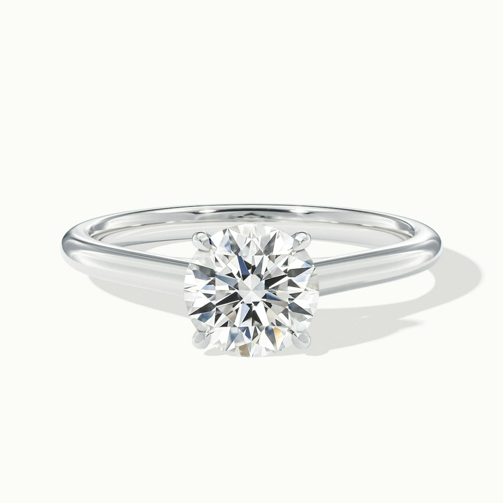 Nia 2 Carat Round Cut Solitaire Moissanite Engagement Ring in 10k White Gold