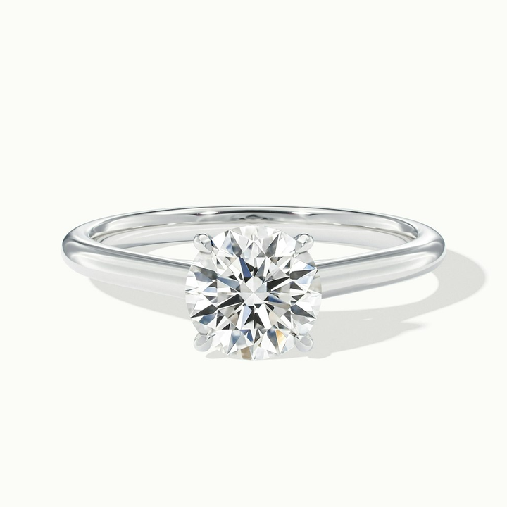 Nia 5.5 Carat Round Cut Solitaire Moissanite Engagement Ring in 10k White Gold