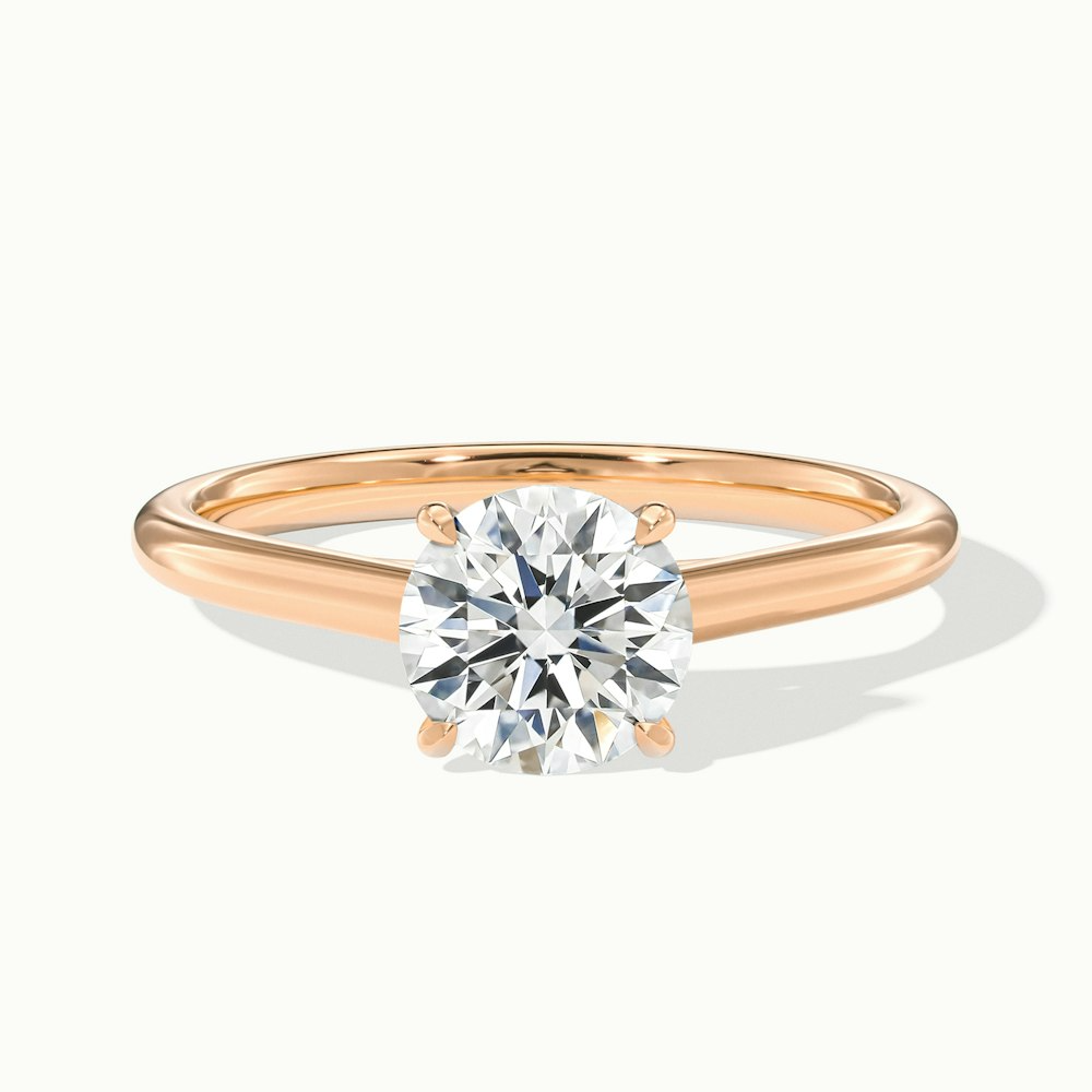 Nia 4.5 Carat Round Cut Solitaire Moissanite Engagement Ring in 18k Rose Gold