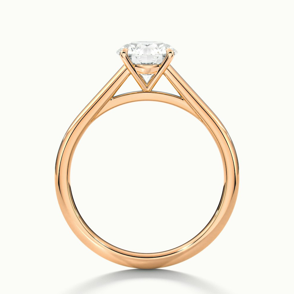 Nia 5 Carat Round Cut Solitaire Moissanite Engagement Ring in 14k Rose Gold