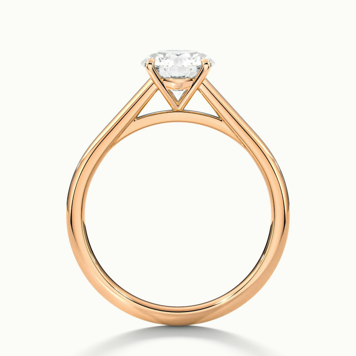 Nia 5 Carat Round Cut Solitaire Moissanite Engagement Ring in 14k Rose Gold