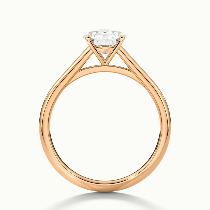 Anika 1 Carat Round Cut Solitaire Lab Grown Diamond Ring in 18k Rose Gold