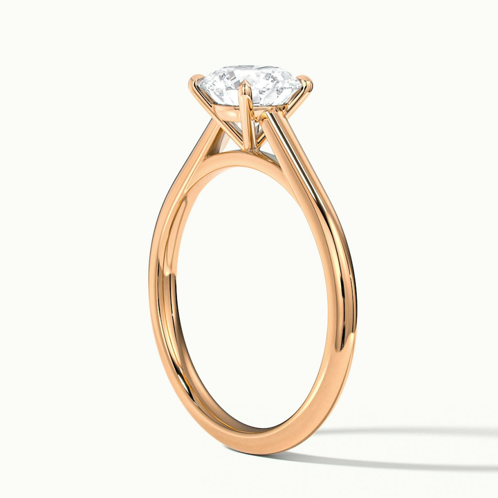 Nia 1 Carat Round Cut Solitaire Moissanite Engagement Ring in 10k Rose Gold