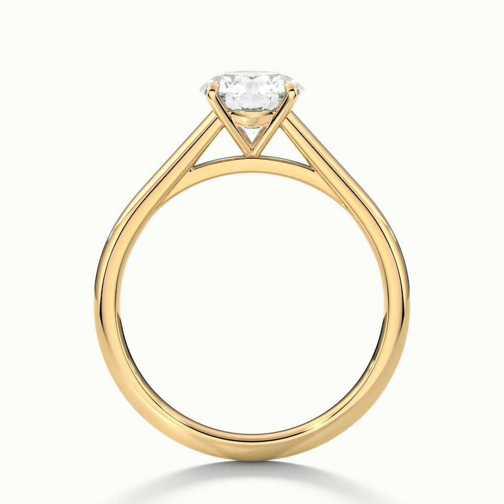 Nia 3.5 Carat Round Cut Solitaire Moissanite Engagement Ring in 14k Yellow Gold