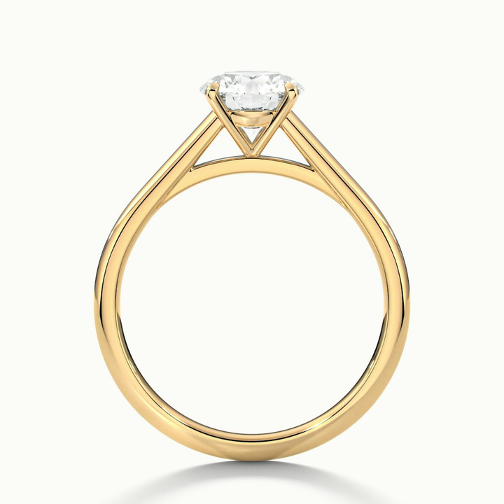 Anika 2.5 Carat Round Cut Solitaire Lab Grown Diamond Ring in 14k Yellow Gold