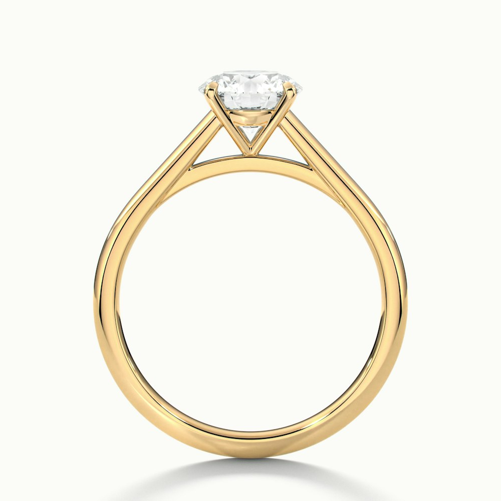 Nia 1 Carat Round Cut Solitaire Moissanite Engagement Ring in 10k Yellow Gold
