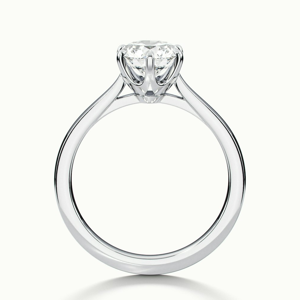 Amy 2 Carat Round Solitaire Lab Grown Diamond Ring in 18k White Gold