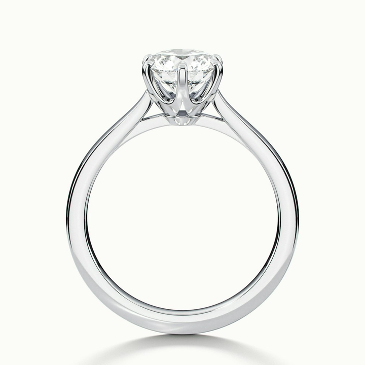 Elle 5 Carat Round Solitaire Moissanite Engagement Ring in 10k White Gold