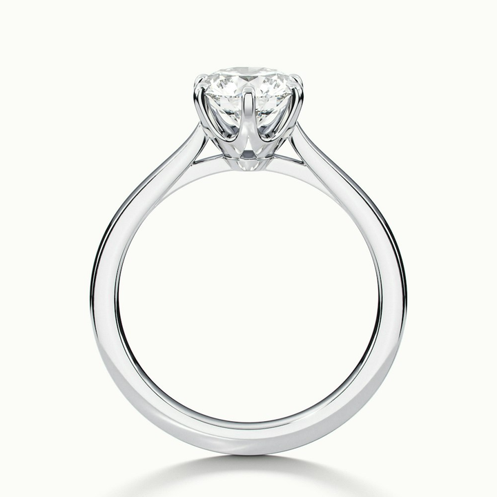 Elle 2.5 Carat Round Solitaire Moissanite Engagement Ring in 18k White Gold