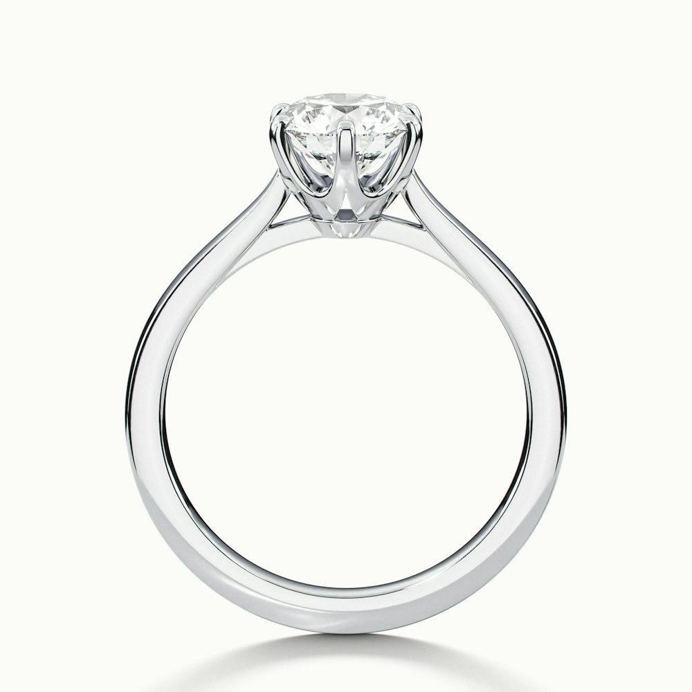 Amy 2 Carat Round Solitaire Lab Grown Diamond Ring in 10k White Gold