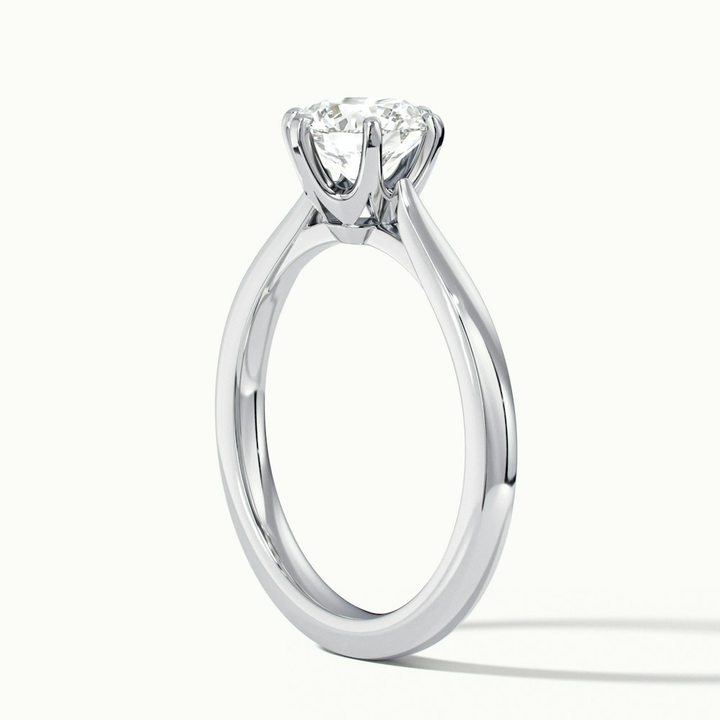 Amy 4 Carat Round Solitaire Lab Grown Diamond Ring in 14k White Gold