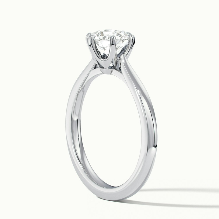 Elle 5 Carat Round Solitaire Moissanite Engagement Ring in 10k White Gold