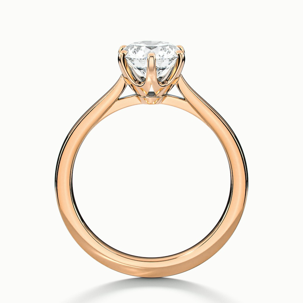 Amy 5 Carat Round Solitaire Lab Grown Diamond Ring in 14k Rose Gold