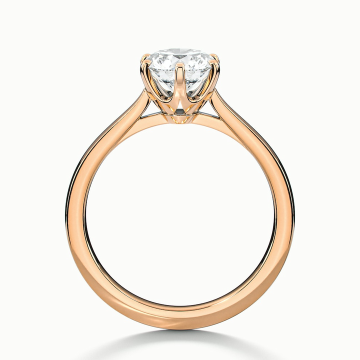 Elle 2 Carat Round Solitaire Moissanite Engagement Ring in 14k Rose Gold