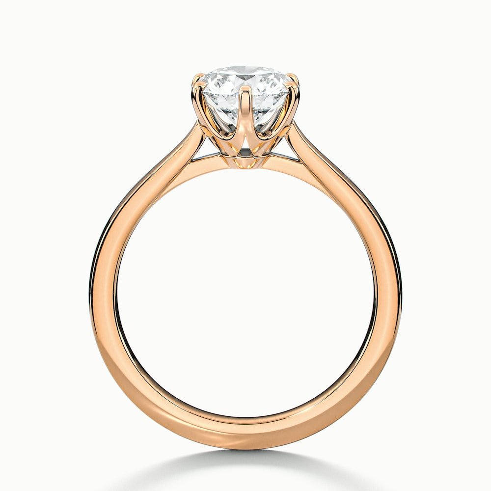 Amy 1 Carat Round Solitaire Lab Grown Diamond Ring in 14k Rose Gold