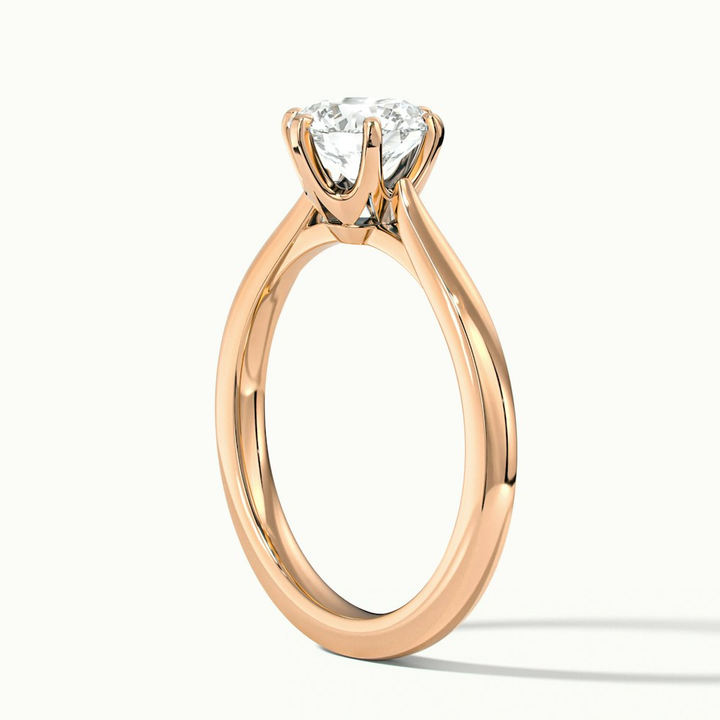 Amy 1 Carat Round Solitaire Lab Grown Diamond Ring in 14k Rose Gold