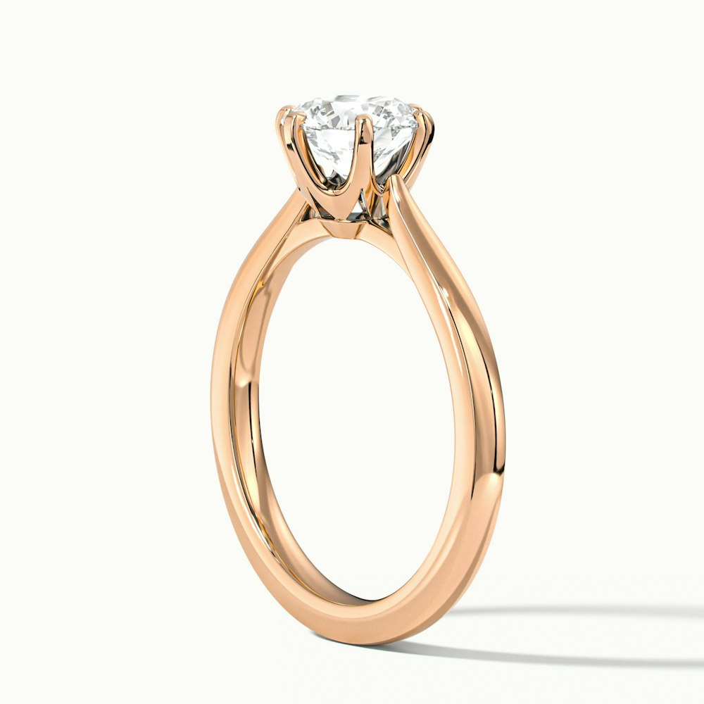 Elle 3 Carat Round Solitaire Moissanite Engagement Ring in 18k Rose Gold