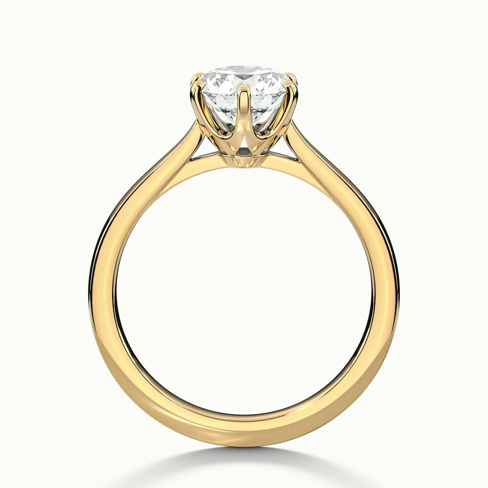 Elle 5.5 Carat Round Solitaire Moissanite Engagement Ring in 10k Yellow Gold