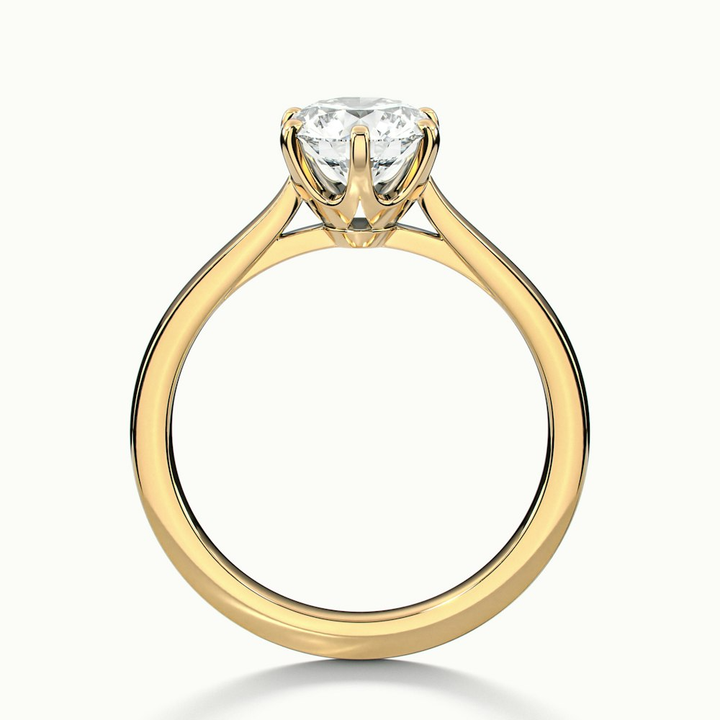 Elle 1 Carat Round Solitaire Moissanite Engagement Ring in 10k Yellow Gold