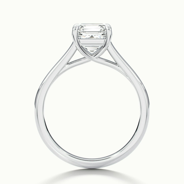 April 2.5 Carat Asscher Cut Solitaire Lab Grown Diamond Ring in 18k White Gold