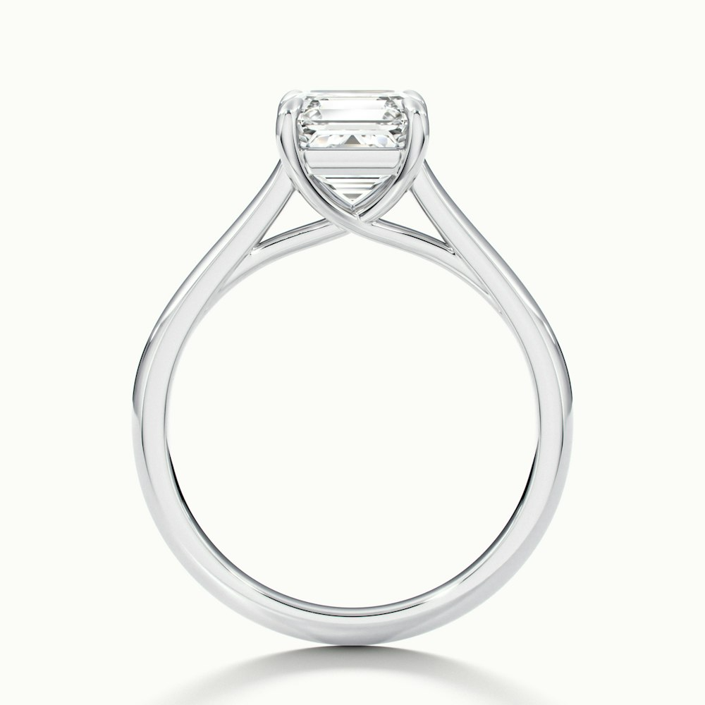 April 1.5 Carat Asscher Cut Solitaire Lab Grown Diamond Ring in 10k White Gold