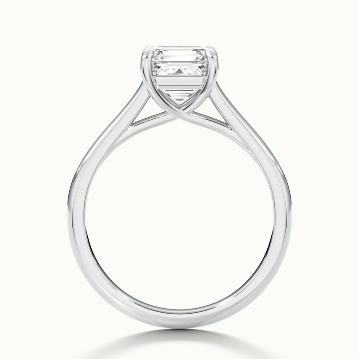 April 1.5 Carat Asscher Cut Solitaire Lab Grown Diamond Ring in 10k White Gold