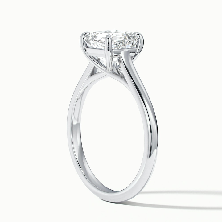 April 2 Carat Asscher Cut Solitaire Lab Grown Diamond Ring in 10k White Gold