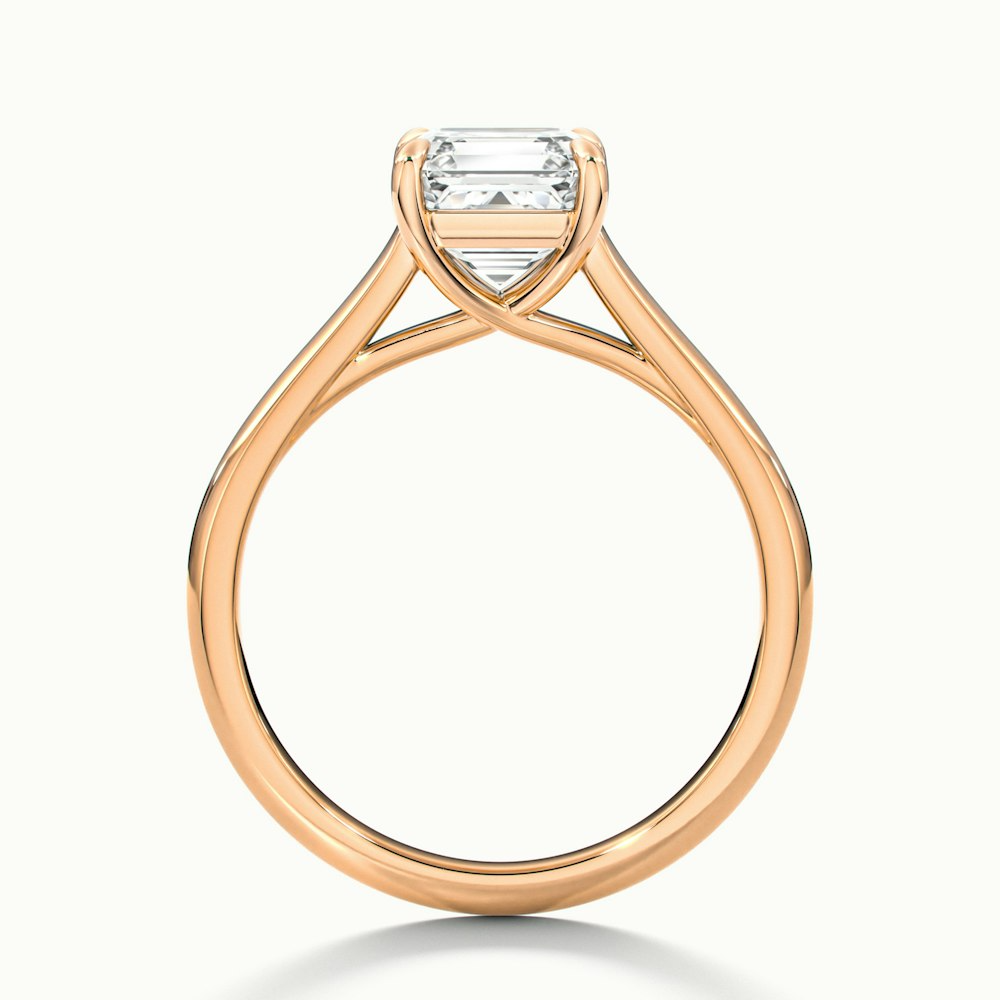 Ada 1.5 Carat Asscher Cut Solitaire Moissanite Engagement Ring in 10k Rose Gold