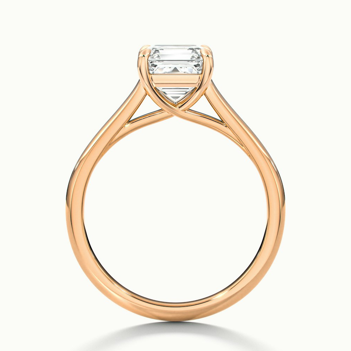 April 1 Carat Asscher Cut Solitaire Lab Grown Diamond Ring in 10k Rose Gold
