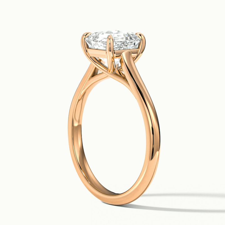 Ada 1 Carat Asscher Cut Solitaire Moissanite Engagement Ring in 18k Rose Gold