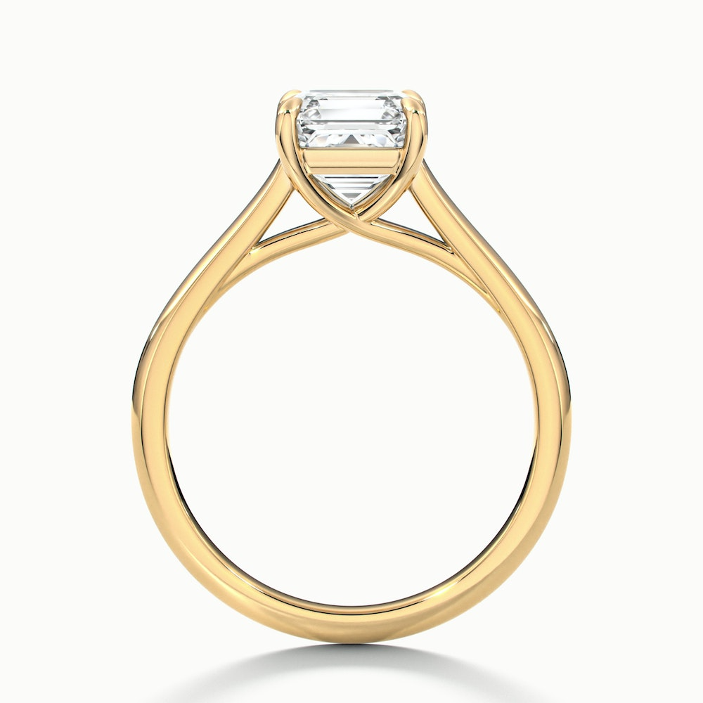 Ales 6 Carat Asscher Cut Solitaire Moissanite Engagement Ring in 10k Yellow Gold