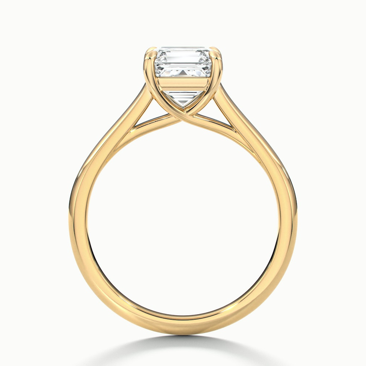 Ales 6 Carat Asscher Cut Solitaire Moissanite Engagement Ring in 10k Yellow Gold