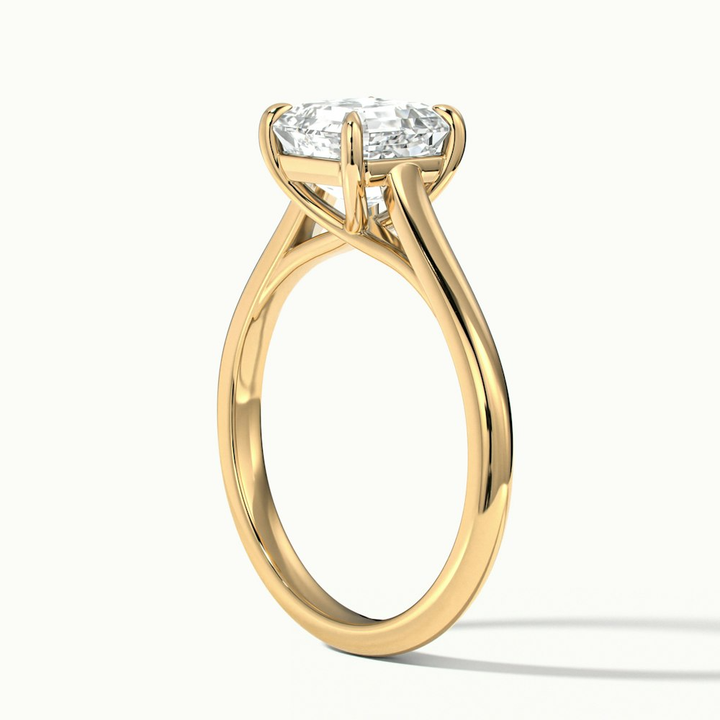 Ales 7 Carat Asscher Cut Solitaire Moissanite Engagement Ring in 10k Yellow Gold