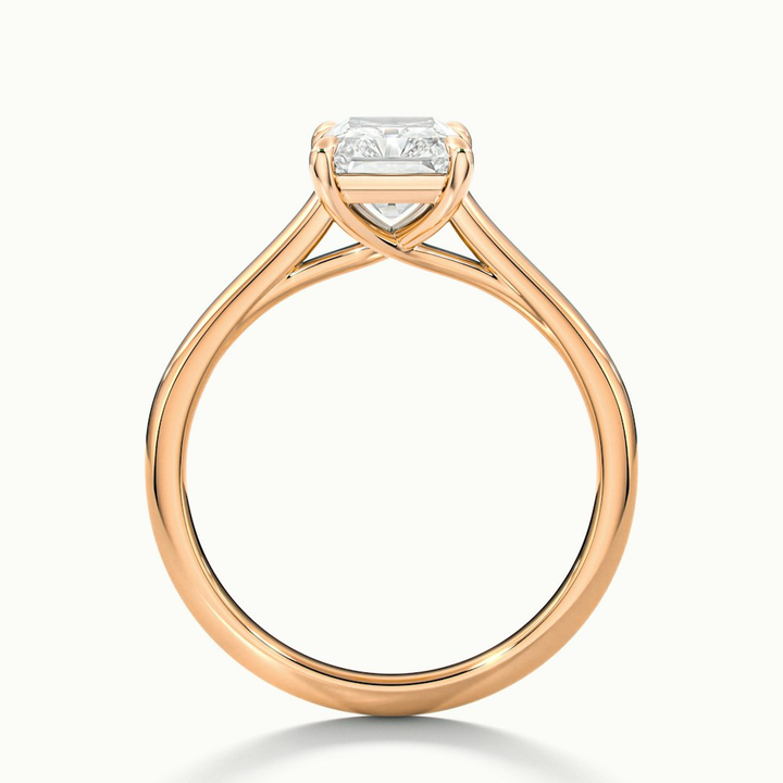 Alia 1 Carat Radiant Cut Solitaire Moissanite Engagement Ring in 18k Rose Gold