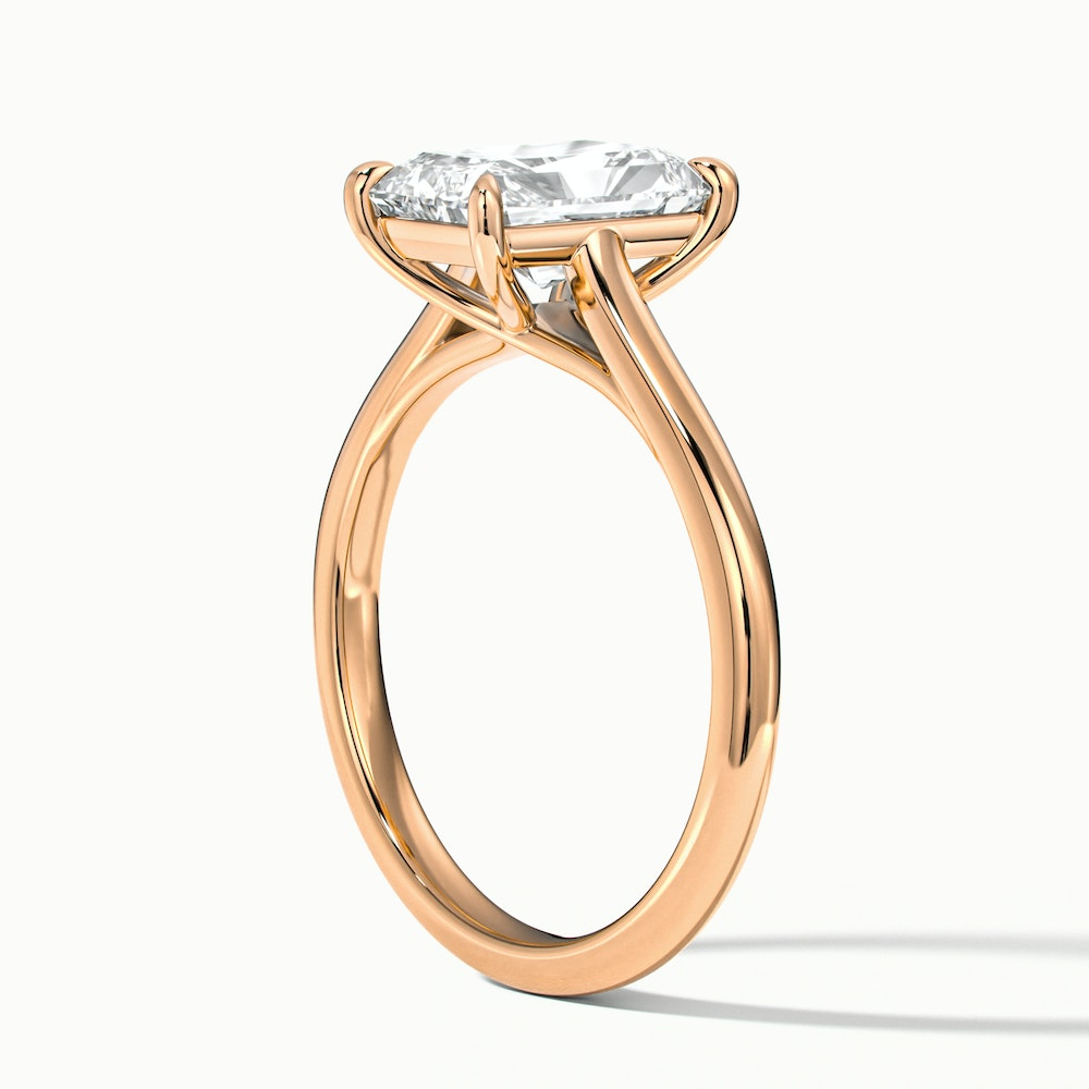 Alia 3.5 Carat Radiant Cut Solitaire Moissanite Engagement Ring in 14k Rose Gold