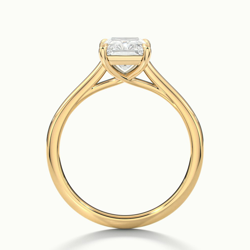 Alia 2.5 Carat Radiant Cut Solitaire Moissanite Engagement Ring in 14k Yellow Gold